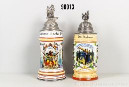 Konv. Baden 2 Reservistenkrüge im Feld-Artillerie-Regiment Nr. 76 Freiburg und ...
