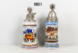 Konv. Baden 2 Reservistenkrüge im Feld-Artillerie-Regiment Nr. 30 Rastatt, jeweils ...