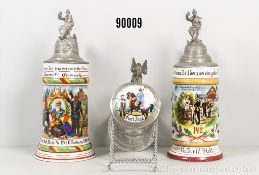 Konv. Baden 2 Reservistenkrüge im Infanterie-Regiment Nr. 142 und 170, jeweils ...