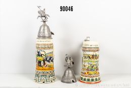 Konv. Preußen 2 Reservistenkrüge Dragoner-Regiment 14 und Feldartillerie-Regiment 43, ...