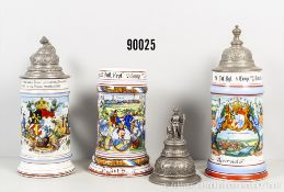 Konv. Bayern 2 Reservistenkrüge im 20. und 21. Infanterie-Regiment, jeweils ...