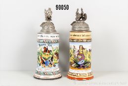 Konv. Preußen 2 Reservistenkrüge Feld-Artillerie-Regiment 8 und 22, jeweils ...