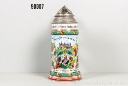 Baden Reservistenkrug des Musketier Emil Walter im Infanterie-Regiment Nr. 114, ...