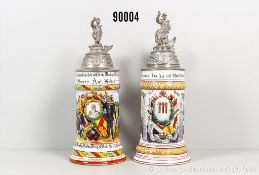 Konv. Baden 2 Reservistenkrüge, jeweils Infanterie-Regiment Nr. 111, Porzellanausf., ...