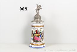 Bayern Reservistenkrug des Chevauleger Bauer im 6. Chev.-Regiment Prinz Albrecht von ...