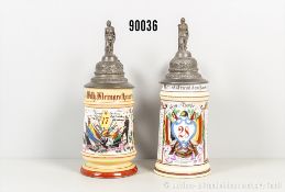 Konv. Preußen 2 Reservistenkrüge, Infanterie-Regiment 17 und 28, jeweils ...