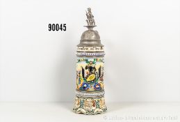 Preußen Reservistenkrug des Gefreiten Maaß im Ulanen-Regiment 11 Saarburg 1904-07, ...