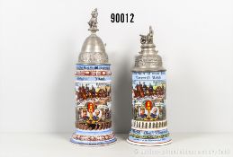 Konv. Baden 2 Reservistenkrüge im Feld-Artillerie-Regiment Nr. 66 Neubreisach, jeweils ...