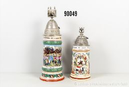 Konv. Preußen 2 Reservistenkrüge Feld-Artillerie-Regiment 7 und 8, jeweils ...