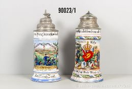 Konv. Bayern 2 Reservistenkrüge im 8. und 9. Infanterie-Regiment, jeweils ...