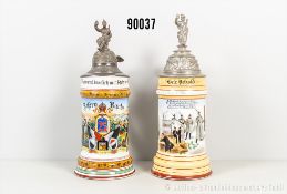 Konv. Preußen 2 Reservistenkrüge, Infanterie-Regiment 25 und 32, jeweils ...