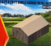 14ft x 20ft Single Garage All Metal Building (New/Unused)