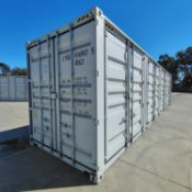 2025 40ft. High Cube Shipping Container w/ 1 End Door & 4 Side Doors (Est. Retail Value ($12,000)...