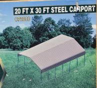 20ft x 30ft Steel Carport (New/Unused)