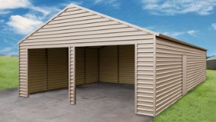 23ft x 22ft Double Garage All Metal Building (New/Unused)