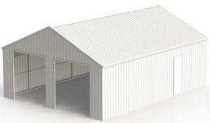 33' x 25' Double Garage Steel Barn (New/Unused)