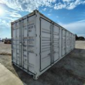 2025 40ft. High Cube Shipping Container w/ 1 End Door & 4 Side Doors (Est. Retail Value ($12,000)...