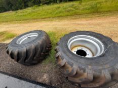 Pair of New 700/40-225 Alliance Tires with Rims