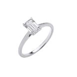 Emerald Cut 1.00 Carat Diamond Ring Set in 18ct White Gold - E Colour - VS1 - IGI Certificate