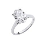 18ct White Gold 3.00ctw Oval Cut LAB GROWN Diamond Ring IGI Certified