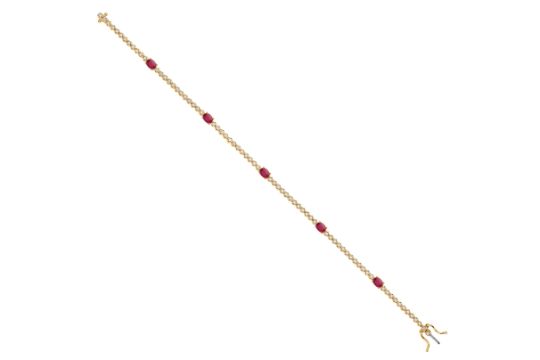 9ct Yellow Gold Bracelet with 0.40ct Diamond and 1.15ct Ruby