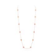 Sweet Alhambra Style Long Necklace In 18k Rose Gold With 16 Motifs