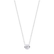 18ct White gold 0.25ctw G-SI Rubover Diamond pendant (18in/45cm) Chain