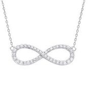 9ct White gold 0.47ctw G SI Infinity Pendant (18in/45cm) Chain