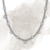 18ct WG 0.33ctw Rub Over Set Diamond (18in/45cm) Chain