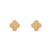 Vintage Alhambra Style Earrings In 18k Yellow Gold