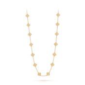 Vintage Alhambra Style Long Necklace In 18k Yellow Gold With 20 Motifs