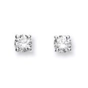 18ct White Gold 0.50ct Claw Set Diamond Stud Earrings