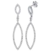 9ct White Gold 0.50ct Dia Drop Earrings