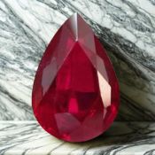 6.32ct Pigeon Blood Ruby, Pear Cut