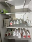 CUPBOARD CONTAINING BRAND NEW HAND SANITISERS/SOAP ETC.
