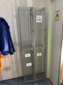 2 X BANKS OF WIRE LAUNDRY LOCKERS.