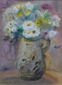 MARGARET LAING, jug of flowers still life watercolour on paper, signed and dated 1954, under