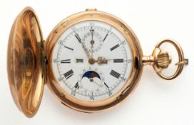 (152) GOLDENE SAVONNETTE TASCHENUHR FÜR DEN RUSSISCHEN MARKT, UM 1900