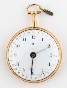 (218) LEPINE À PARIS, TASCHENUHR AUS GOLD, VIERTELREPETITION UND DATUM, UM 1800