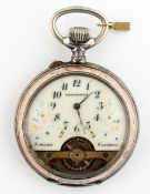 (204) HEBDOMAS, SILBERNE 8-TAGE-TSCHENUHR, UM 1910