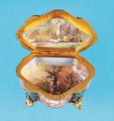 Very Decorative Enamel Lid Tin Box