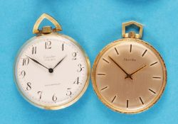 Mixed lot with 2 gilded tailcoat watches,