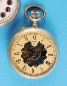Lucida, skeletonized, double-sided glazed pocket watch with pin lever escapement,