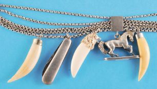 Charivari 5-Row Silver Monogrammed Slider Necklace