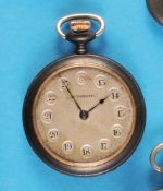 Burnished metal pocket watch "Automatic" with automatic Switching mechanism