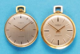Mixed lot with 2 gilded tailcoat watches,