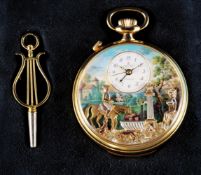 Reuge Music Pocket Watch with Alarm Clock, Automaton and Musical Mechanism,