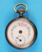 Burnished Metal Pocket Watch with Hours Digital Display