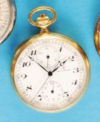 Revue Thommen, gold-plated pocket watch with chronograph