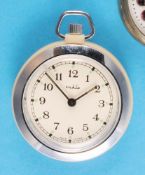 Ruhla pocket watch in white plastic case, in original box,
